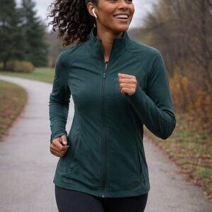 All In Motion Women's XL Green Full Zip Athletic Jacket